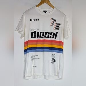 Diesel T-Just-Brave "78" Rainbow Stripe T-Shirt Men's Size Large